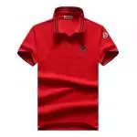 acheter tops t-shirts hommes moncler polo badge embroidered isp rouge